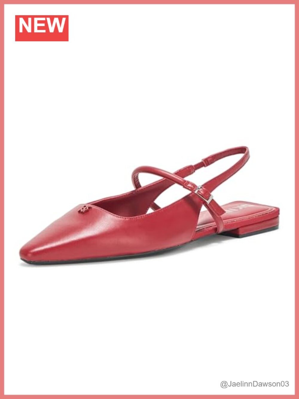 DKNY Cairo Pointed Toe Slingback Flat Mule Faux Leather Slip-On